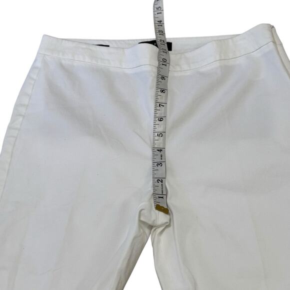 Talbots Chatham White Pants Slim Ankle Side Zipper Size 10 - Picture 9 of 11